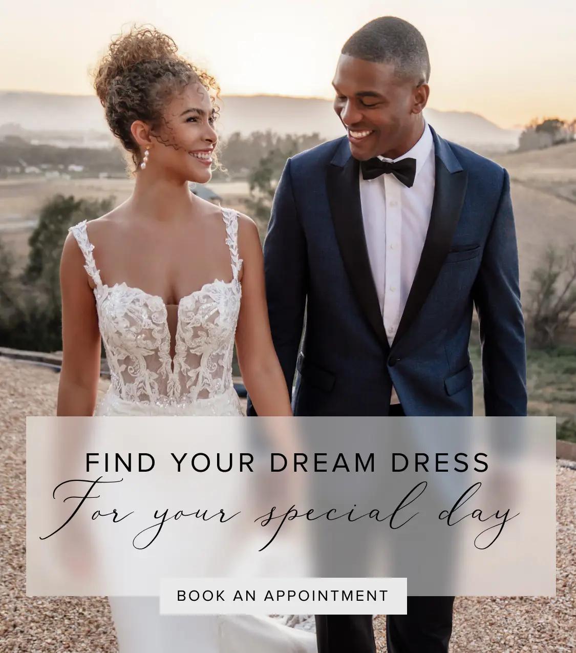 "Find your dream dress" banner for mobile